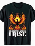 Fiery Phoenix Graphic Crew Neck T-Shirt