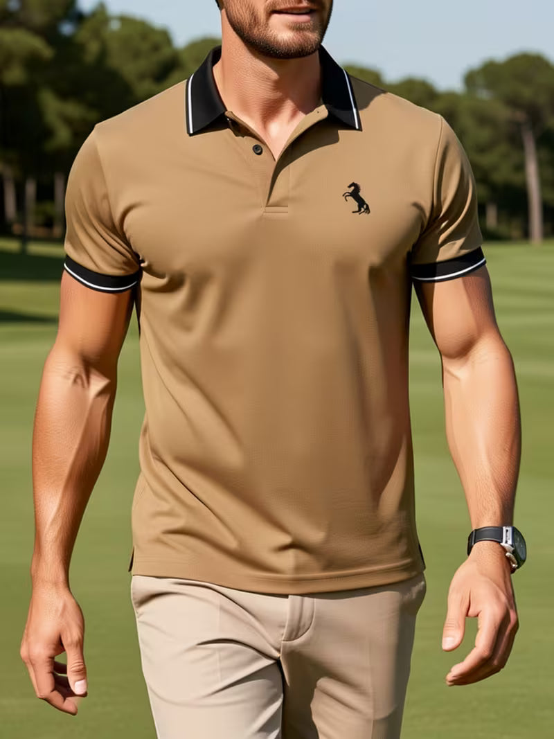 Men's Breathable V-Neck Golf T-Shirt