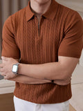 Men's Ribbed Knit Golf Polo Shirt
