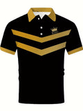 Men's Striped Crown Polo T-Shirt