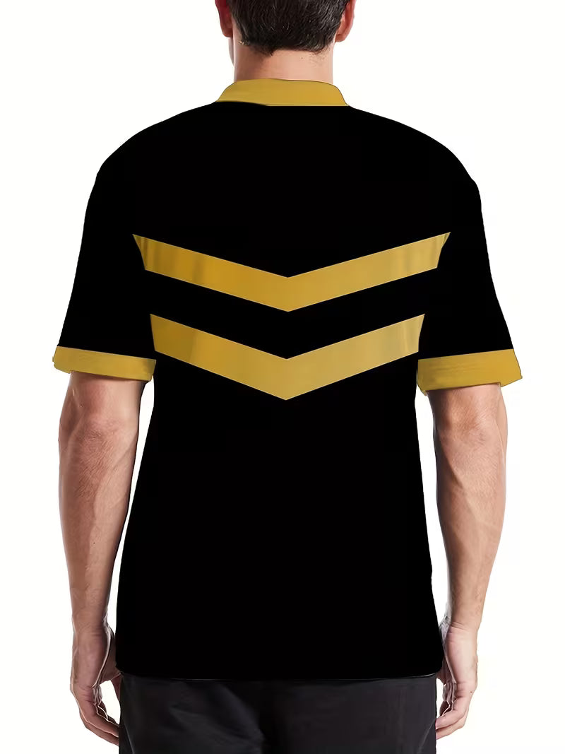 Men's Striped Crown Polo T-Shirt