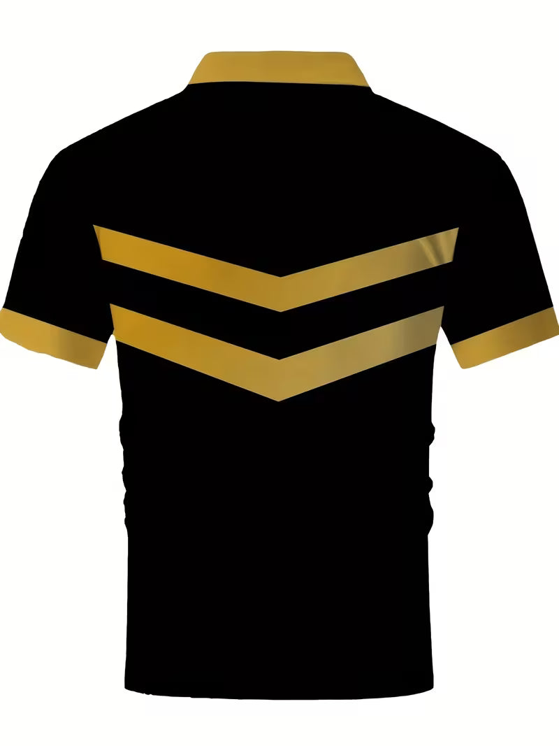 Men's Striped Crown Polo T-Shirt