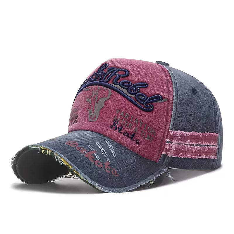 Unisex Distressed Embroidered Baseball Cap